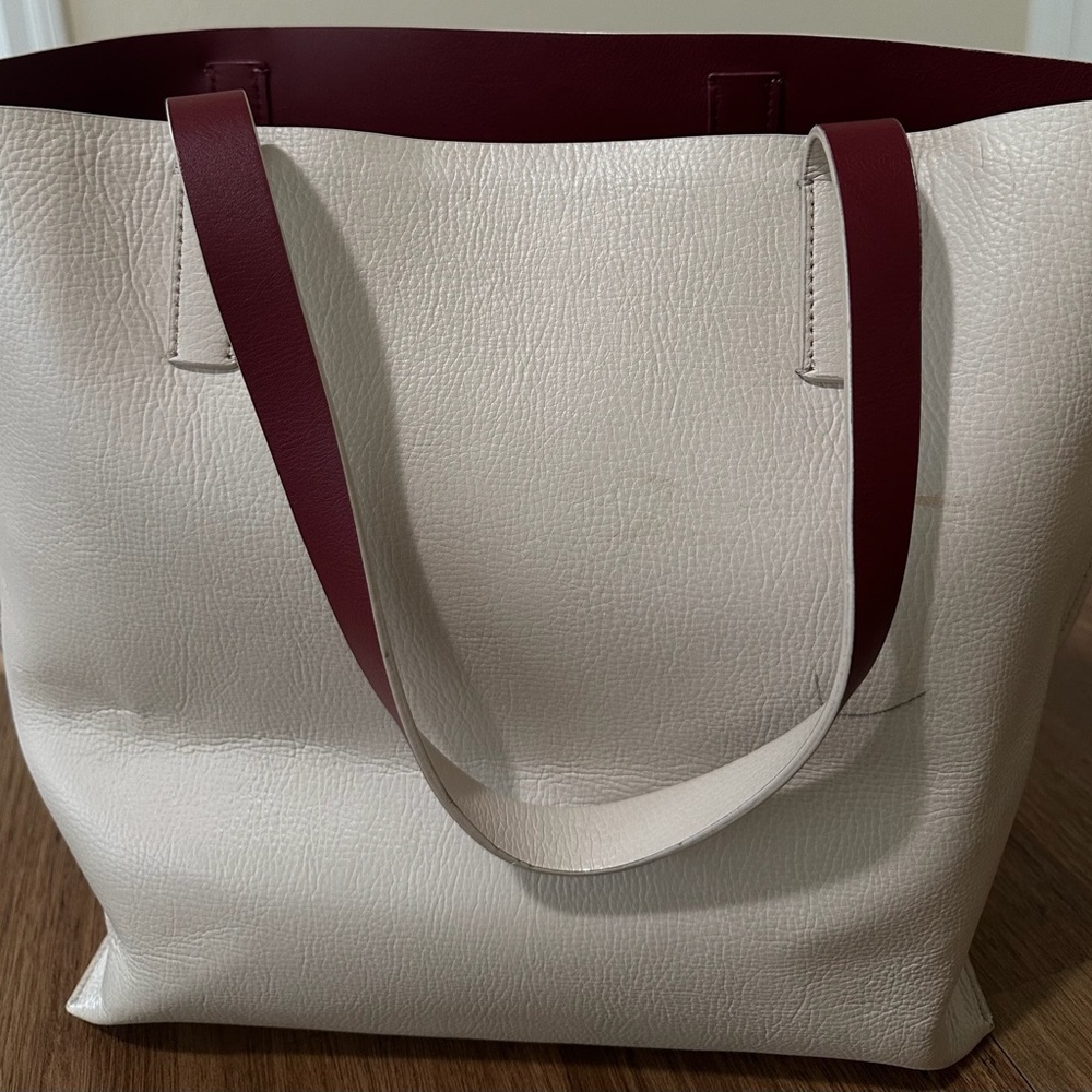 Kate Spade Cream and Burgundy Tote Bag - Picture 3 of 3